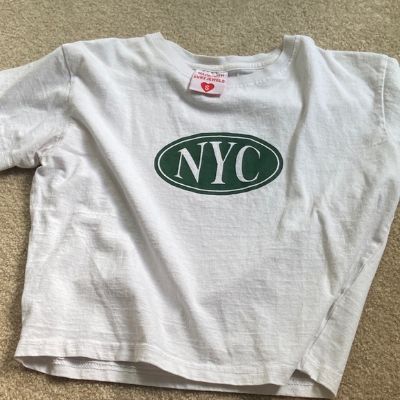 NYC White and Green women’s baby T-Shirt - Picture 1 of 3